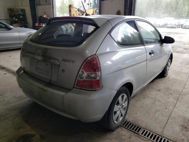 KMHCM36C09U138787 - 2009 HYUNDAI ACCENT SILVER photo 4