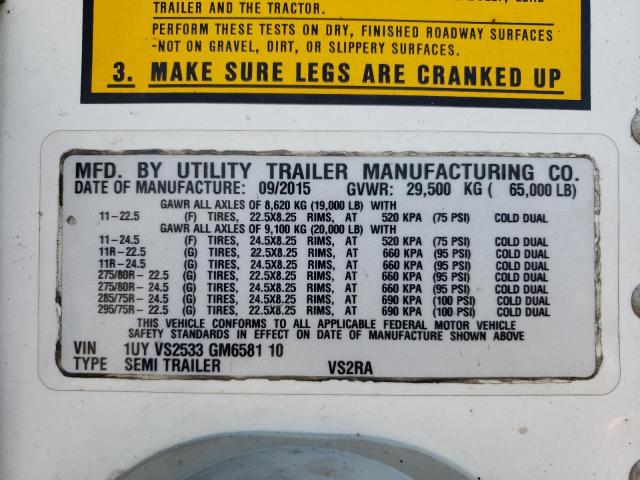 1UYVS2533GM658110 - 2016 UTILITY REEFER თეთრი ფოტო 10