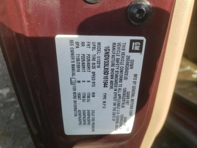 1GNDV33LX6D161944 - 2006 CHEVROLET UPLANDER L Bordo foto 10