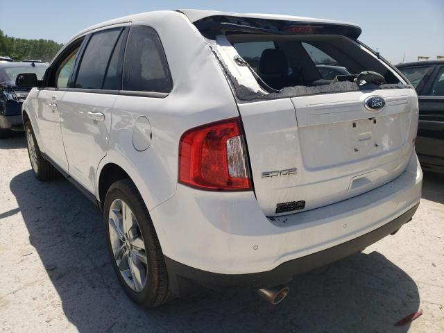 2FMDK3JC4DBE02562 - 2013 FORD EDGE SEL WHITE photo 3