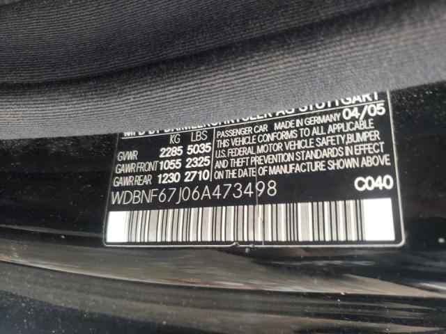 WDBNF67J06A473498 - 2006 MERCEDES-BENZ S 350 BLACK photo 10