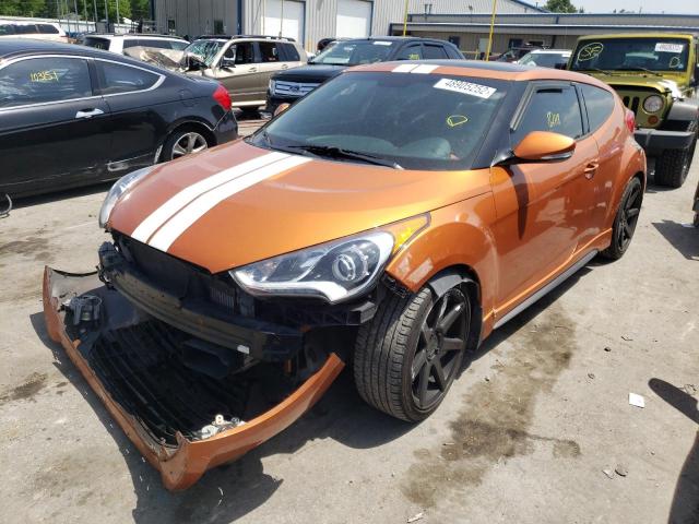 KMHTC6AE8GU249646 - 2016 HYUNDAI VELOSTER T ORANGE photo 2