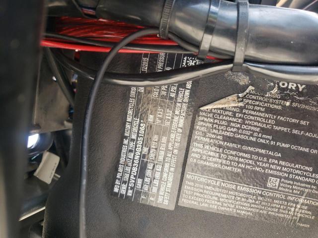 5VPDB36N9G3051068 - 2016 VICTORY MOTORCYCLES CROSS COUN Gris foto 10