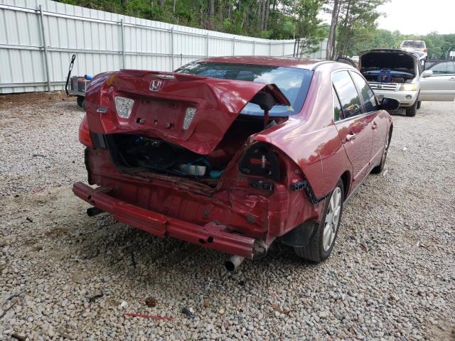 1HGCM66437A048936 - 2007 HONDA ACCORD SE BURGUNDY photo 4