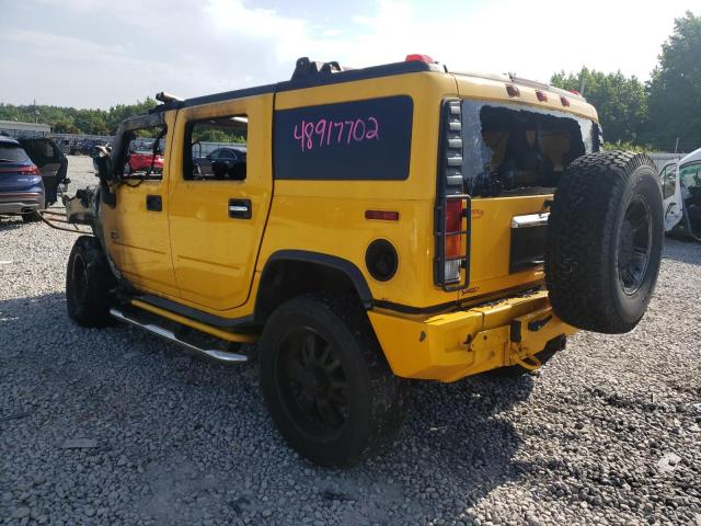 5GRGN23U73H139637 - 2003 HUMMER H2 YELLOW photo 3