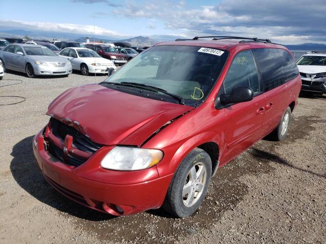 2D4GP44L45R498810 - 2005 DODGE GRAND CARA MAROON photo 2