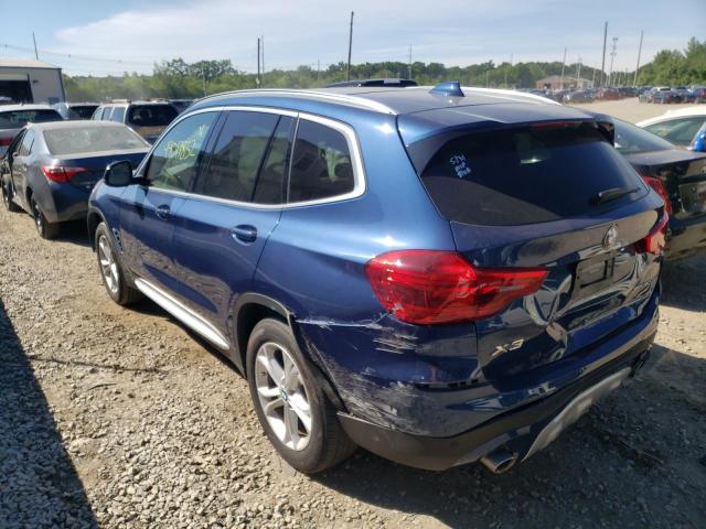5UXTR9C53KLE15735 - 2019 BMW X3 XDRIVE3 BLUE photo 3