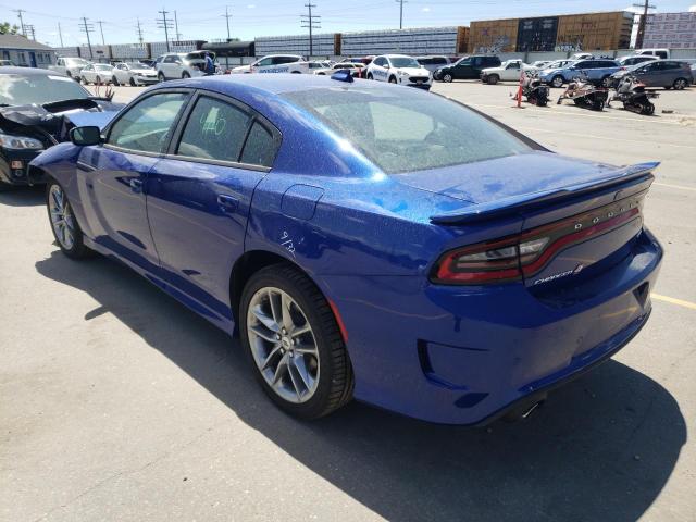 2C3CDXMG9MH654356 - 2021 DODGE CHARGER GT BLUE photo 3