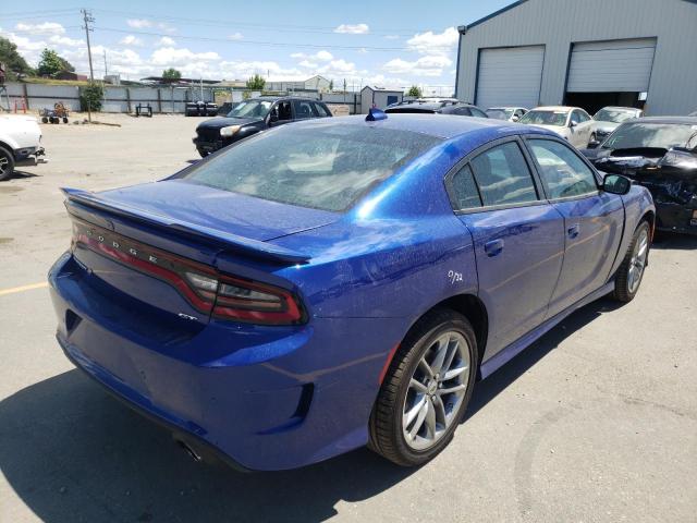 2C3CDXMG9MH654356 - 2021 DODGE CHARGER GT BLUE photo 4