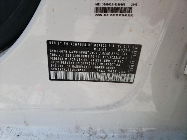 3VW2K7AJ9EM428928 - 2014 VOLKSWAGEN JETTA BASE 白色 照片 10