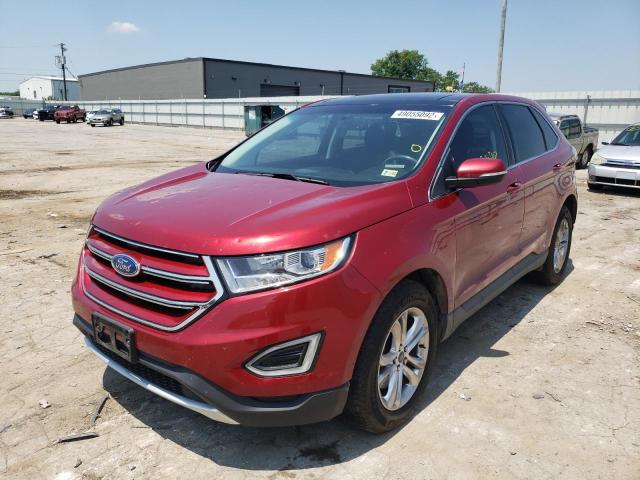 2FMTK4J93FBC31411 - 2015 FORD EDGE SEL RED photo 2