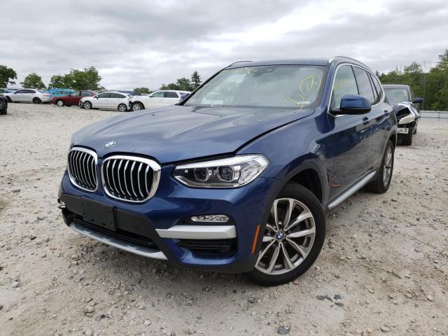 5UXTR9C55KLE16904 - 2019 BMW X3 XDRIVE3 BLUE photo 2