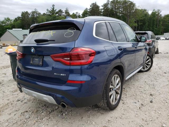 5UXTR9C55KLE16904 - 2019 BMW X3 XDRIVE3 BLUE photo 4