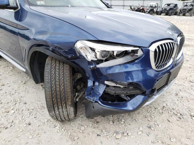 5UXTR9C55KLE16904 - 2019 BMW X3 XDRIVE3 BLUE photo 9