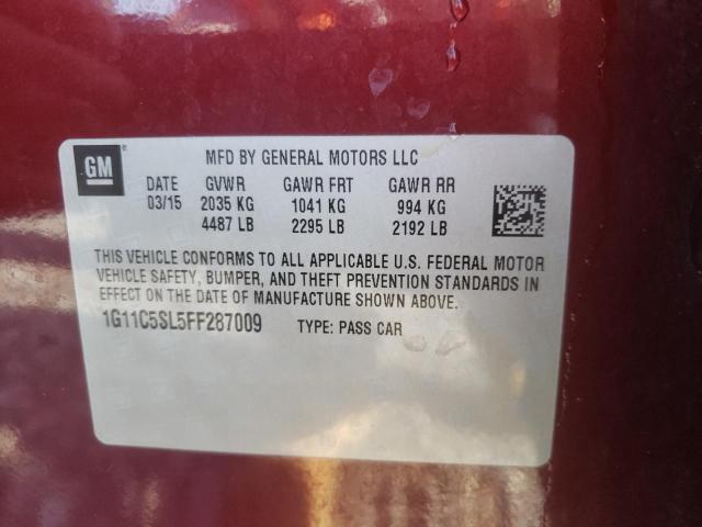 1G11C5SL5FF287009 - 2015 CHEVROLET MALIBU 1LT 勃艮第红 照片 10