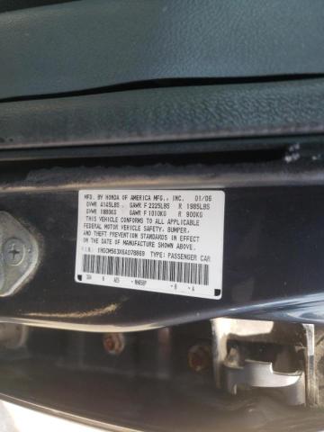 1HGCM563X6A078869 - 2006 HONDA ACCORD SE GRAY photo 10