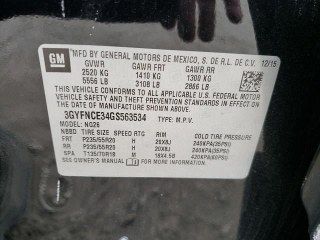 3GYFNCE34GS563534 - 2016 CADILLAC SRX PERFOR 黑色 照片 10