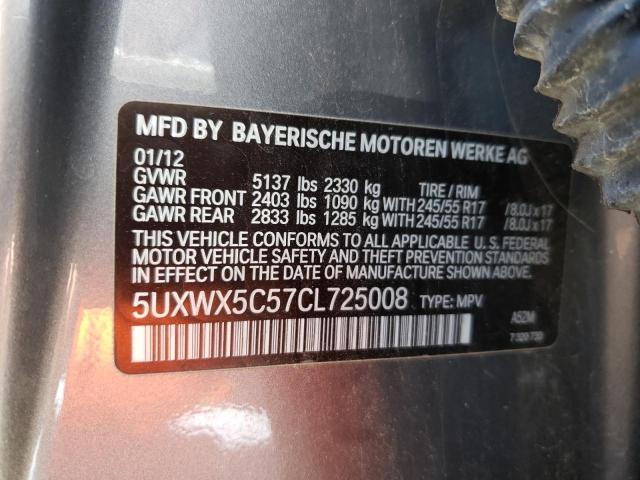 5UXWX5C57CL725008 - 2012 BMW X3 XDRIVE28I  photo 10