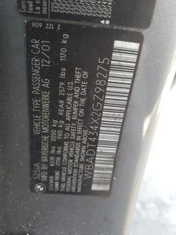 WBADT434X2GZ98275 - 2002 BMW 525 I AUTOMATIC  photo 10