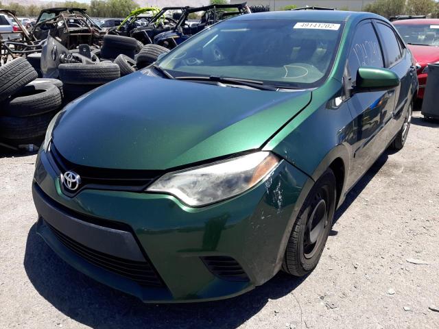 2T1BPRHE9EC225832 - 2014 TOYOTA COROLA GREEN photo 2