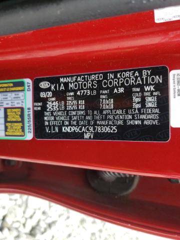 KNDP6CAC9L7830625 - 2020 KIA SPORTAGE S RED photo 10