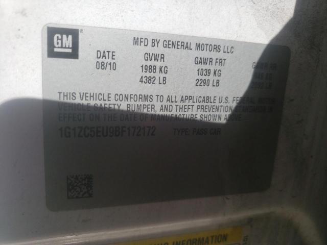 1G1ZC5EU9BF172172 - 2011 CHEVROLET MALIBU 1LT 白色 照片 10