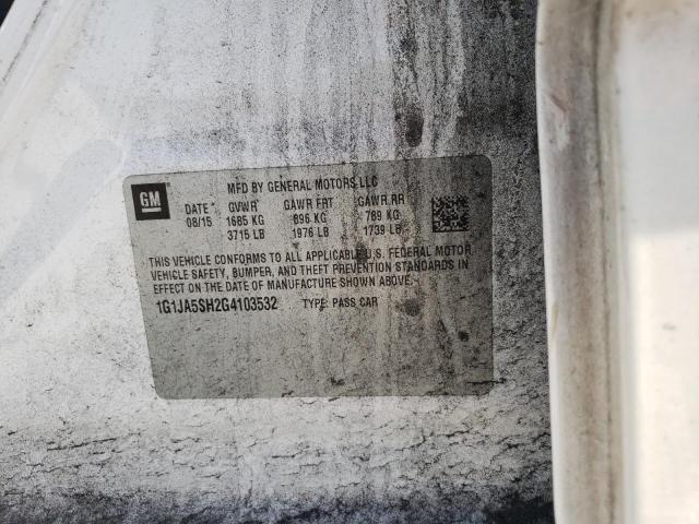 1G1JA5SH2G4103532 - 2016 CHEVROLET SONIC LS  照片 10