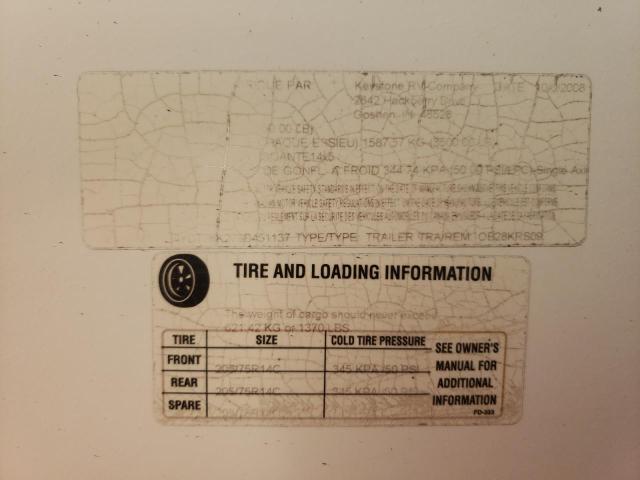 4YDT28K279B451137 - 2009 OUTB TRAVEL TRL WHITE photo 10