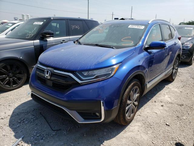 7FARW2H91ME035761 - 2021 HONDA CR-V TOURI BLUE photo 2