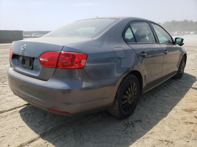3VW2K7AJ7EM309467 - 2014 VOLKSWAGEN JETTA BASE GRAY photo 4