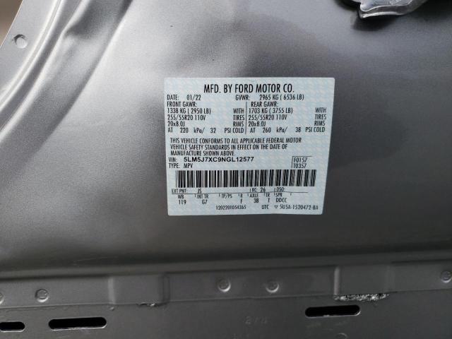 5LM5J7XC9NGL12577 - 2022 LINCOLN AVIATOR RE 银色 照片 10