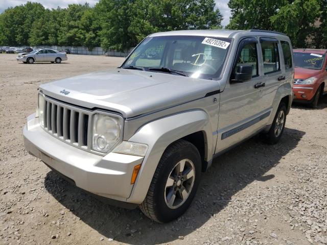 1J8GN28K88W143880 - 2008 JEEP LIBERTY SILVER photo 2