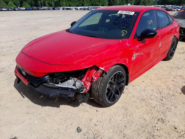 2HGFE2F52NH571116 - 2022 HONDA CIVIC SPOR RED photo 2