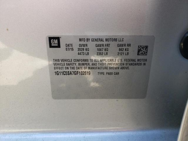 1G11C5SA7GF102619 - 2016 CHEVROLET MALIBU LIM 银色 照片 10