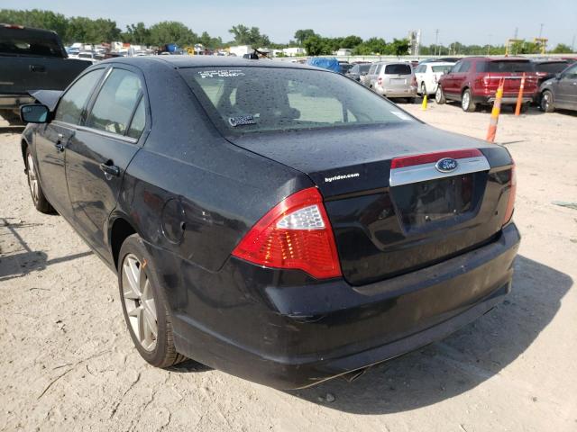 3FAHP0JG7BR320743 - 2011 FORD FUSION SEL BLACK photo 3