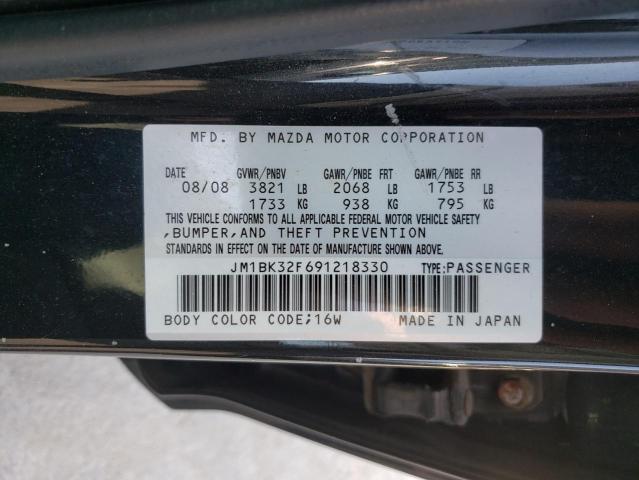 JM1BK32F691218330 - 2009 MAZDA 3 I BLACK photo 10