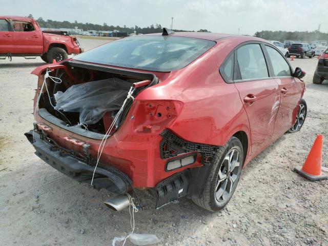 3KPF24AD1ME362042 - 2021 KIA FORTE FE RED photo 4