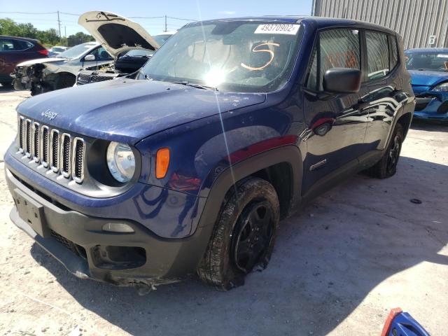 ZACCJBAB3JPJ58329 - 2018 JEEP RENEGADE S BLUE photo 2