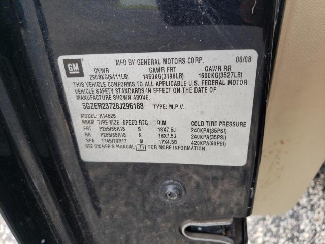 5GZER23728J296188 - 2008 SATURN OUTLOOK XR BLACK photo 10