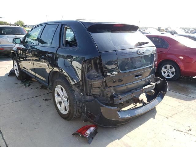 2FMDK3JC8DBC53668 - 2013 FORD EDGE SEL BLACK photo 3