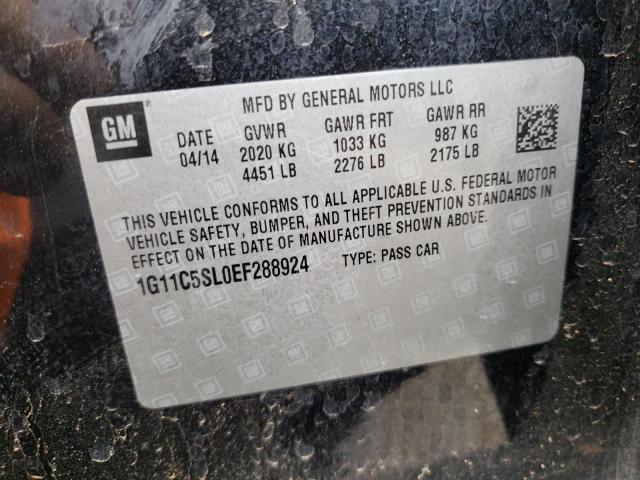 1G11C5SL0EF288924 - 2014 CHEVROLET MALIBU 1LT შავი ფოტო 10