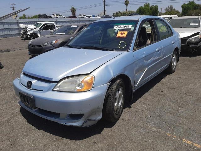 JHMES96693S020898 - 2003 HONDA CIVIC HYBR BLUE photo 2