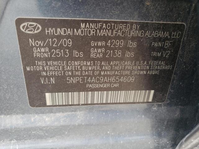 5NPET4AC9AH654609 - 2010 HYUNDAI SONATA GLS BLUE photo 10