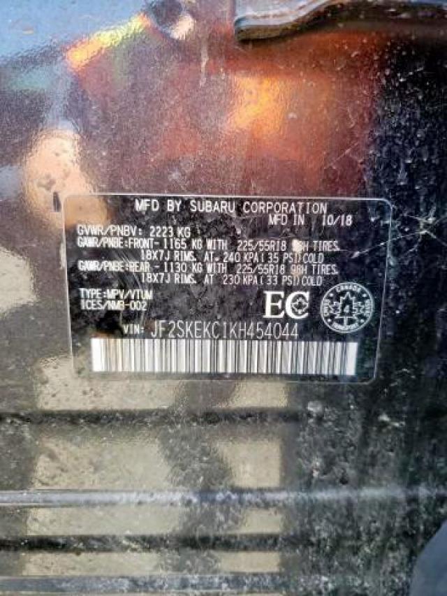 JF2SKEKC1KH454044 - 2019 SUBARU FORESTER S GRAY photo 9