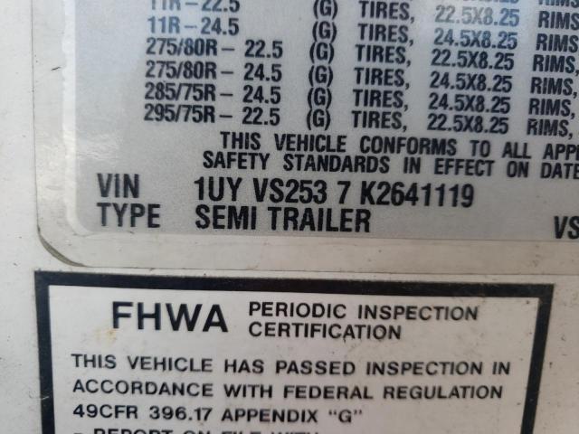 1UYVS2537K2641119 - 2019 UTILITY TRAILER Ağ foto 10