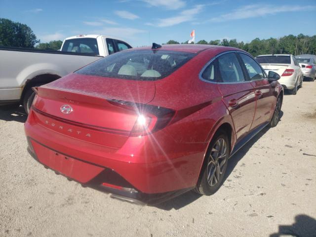 5NPEL4JA7LH025514 - 2020 HYUNDAI SONATA SEL RED photo 4