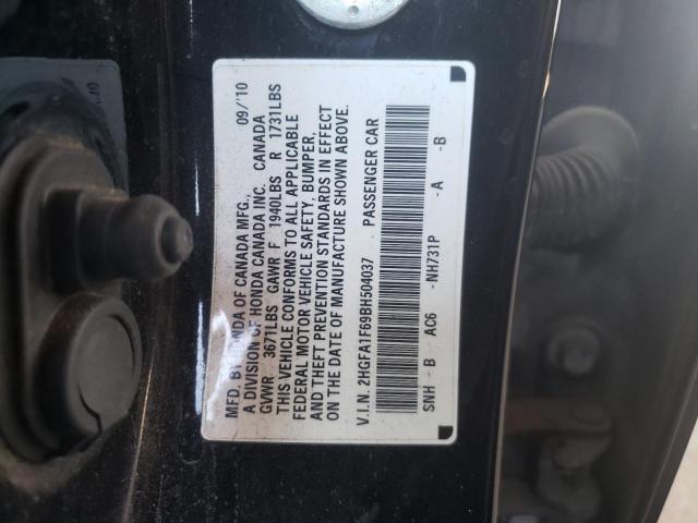 2HGFA1F69BH504037 - 2011 HONDA CIVIC LX-S Қара фото 10