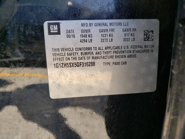 1G1ZH5SX5GF316288 - 2016 CHEVROLET MALIBU PRE 黑色 照片 10