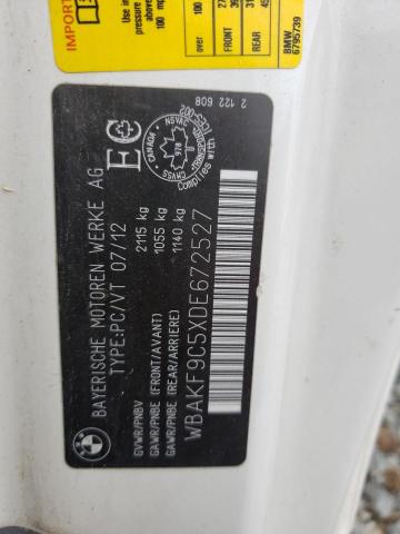 WBAKF9C5XDE672527 - 2013 BMW 335 XI WHITE photo 10
