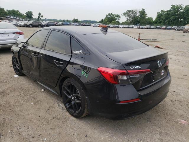 2HGFE2F58NH551226 - 2022 HONDA CIVIC BLACK photo 3